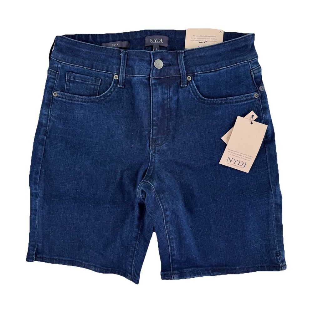 NYDJ Ella Denim Jean Shorts Size 6 Regular Arise Blue Lift Tuck Technology